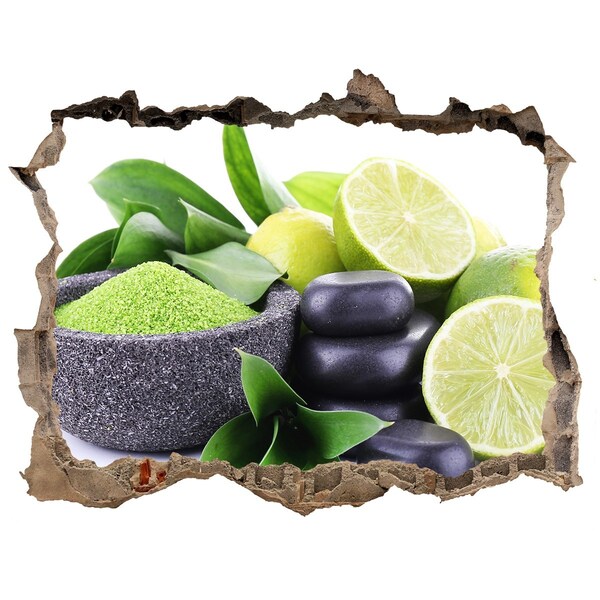 Sticker trou dans le mur agrumes et herbes fraîches