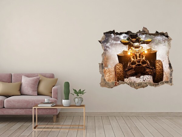 Autocollant à effet 3d trou Quad de rallye en action