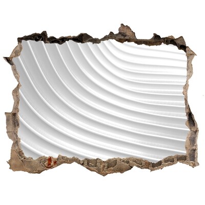 Autocollant à effet 3d trou Un mur brisé offrant une vue sur des lignes ondulées