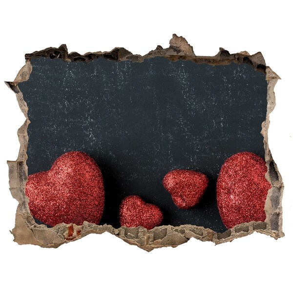 Autocollant à effet 3d trou Un cœur en ruines