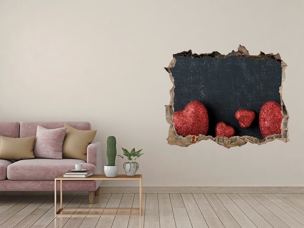 Autocollant à effet 3d trou Un cœur en ruines