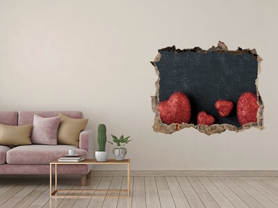 Autocollant à effet 3d trou Un cœur en ruines