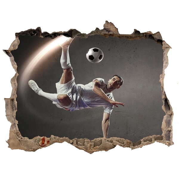 Sticker trou dans le mur Le saut du football