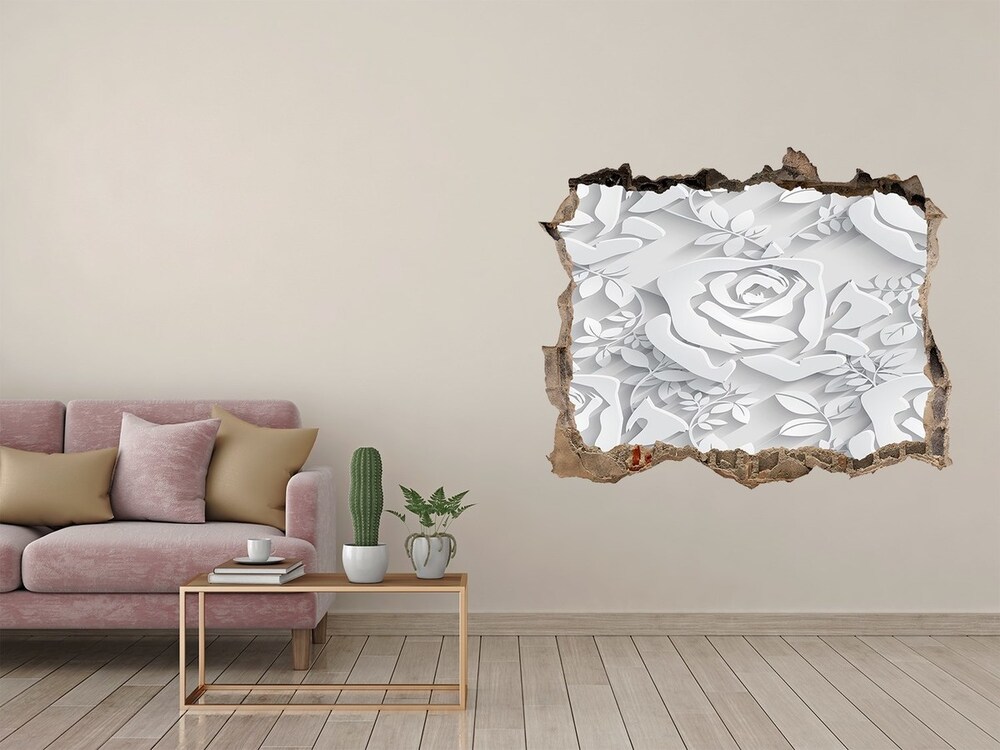 Sticker trou dans le mur Motif rose pierre