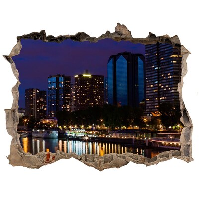 Autocollant mural trou Panorama nocturne de la ville