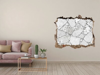 Autocollant mural trou Un mur endommagé avec des fissures
