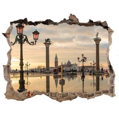 Sticker trou dans le mur Venise Italie pierre