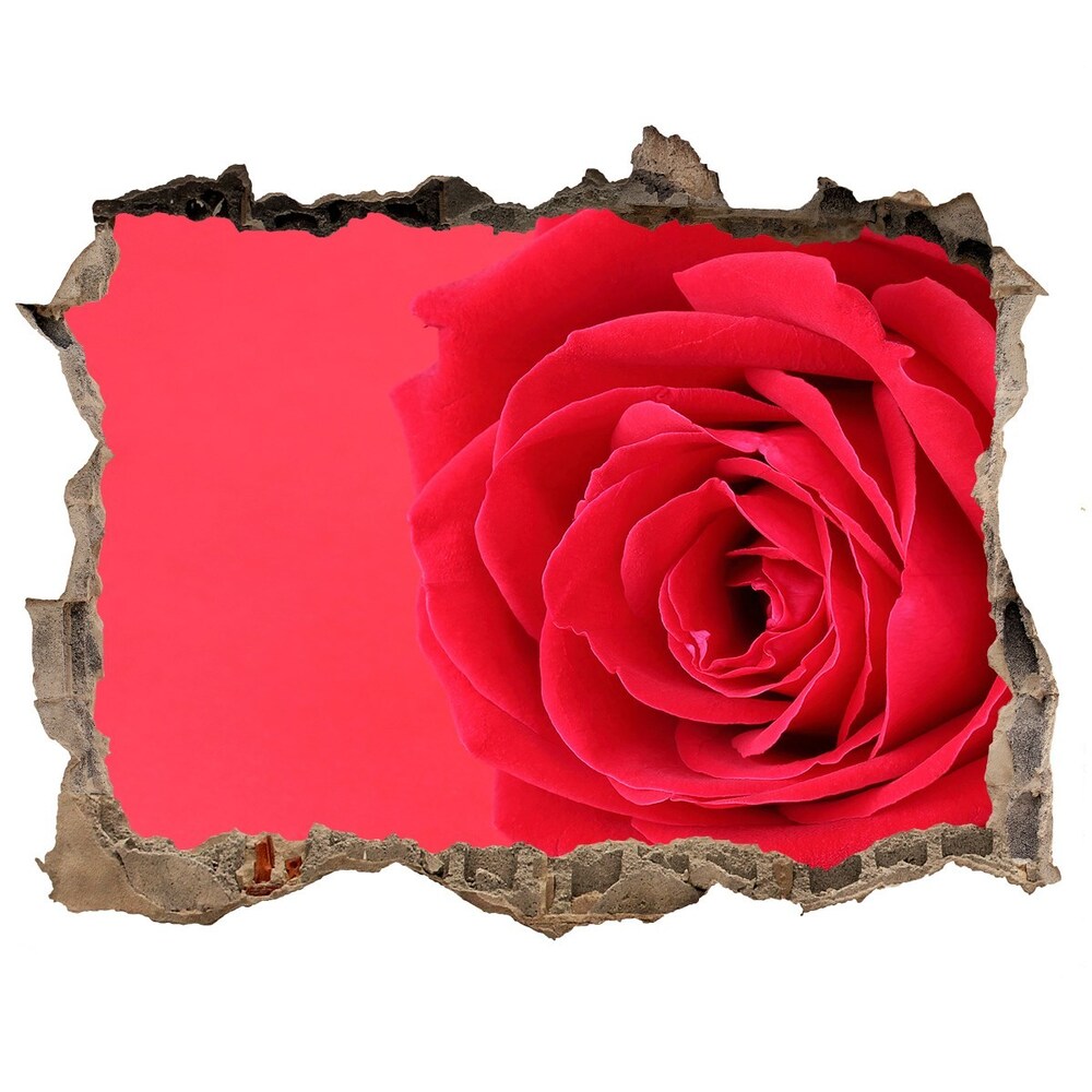 Autocollant à effet 3d trou Rose rouge pierre