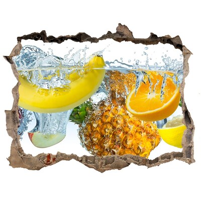 Autocollant à effet 3d trou Cascade de fruits en béton