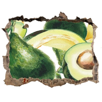 Sticker mural effet trou Un avocat pierre