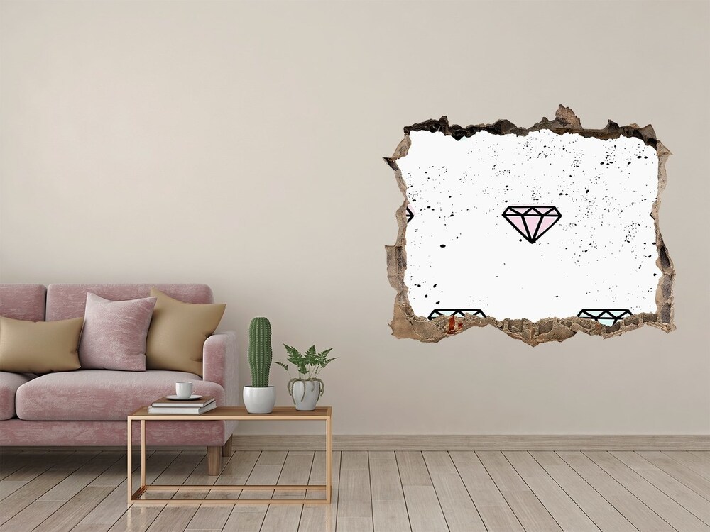 Sticker trou dans le mur Diamants pierre