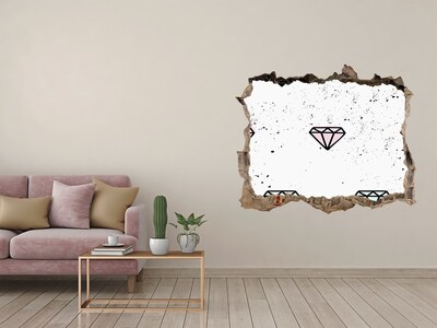 Sticker trou dans le mur Diamants pierre