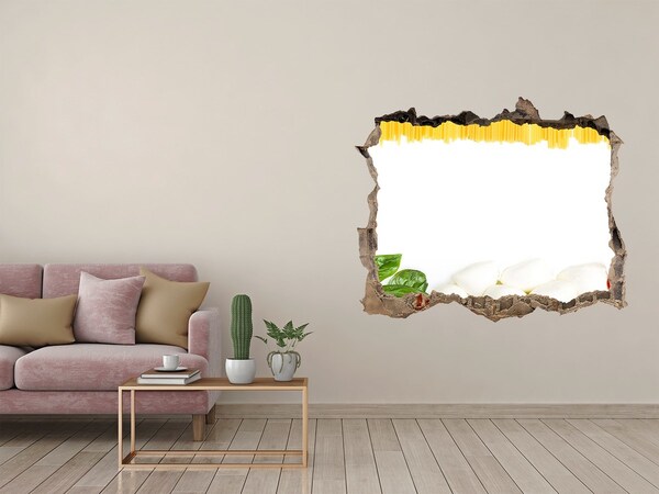 Autocollant à effet 3d trou Un festin italien dans un boui-boui.