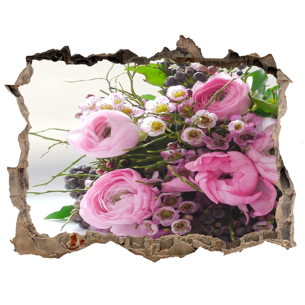 Autocollant mural trou Bouquet de roses pierre