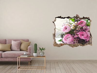 Autocollant mural trou Bouquet de roses pierre