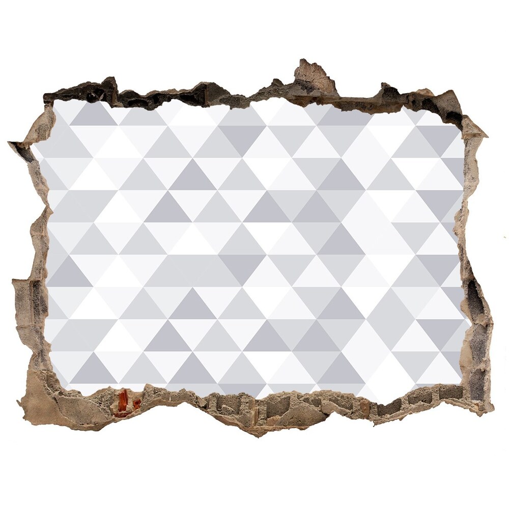 Sticker trou dans le mur Triangles gris pierre