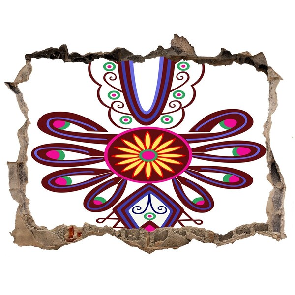 Autocollant à effet 3d trou Motifs ethniques colorés