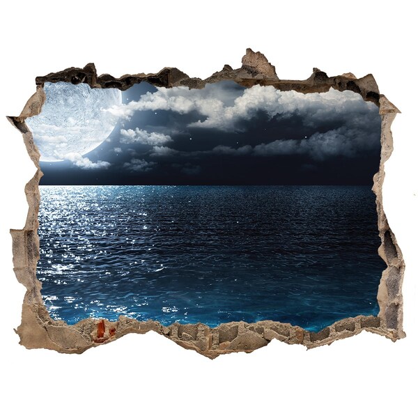 Autocollant mural trou Vue nocturne de la mer