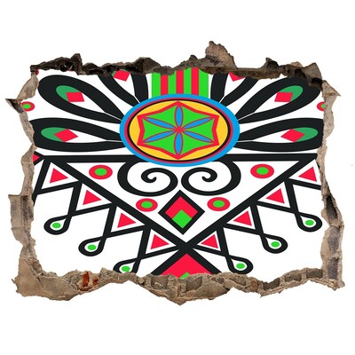 Sticker trou dans le mur Motifs folkloriques colorés