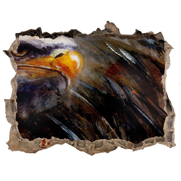 Sticker trou dans le mur Aigle dans un mur en ruine