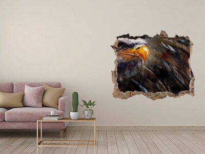 Sticker trou dans le mur Aigle dans un mur en ruine