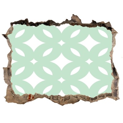 Sticker mural effet trou Mosaïque verte sur le mur