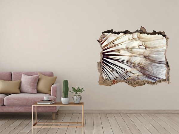 Sticker mural effet trou Un rêve floral en béton