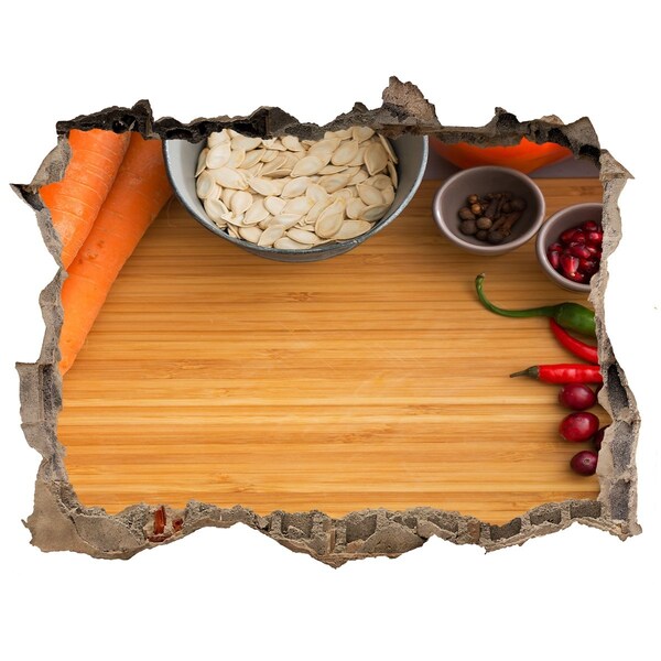 Autocollant mural trou Vue de la cuisine depuis derrière le mur