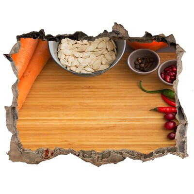 Autocollant mural trou Vue de la cuisine depuis derrière le mur