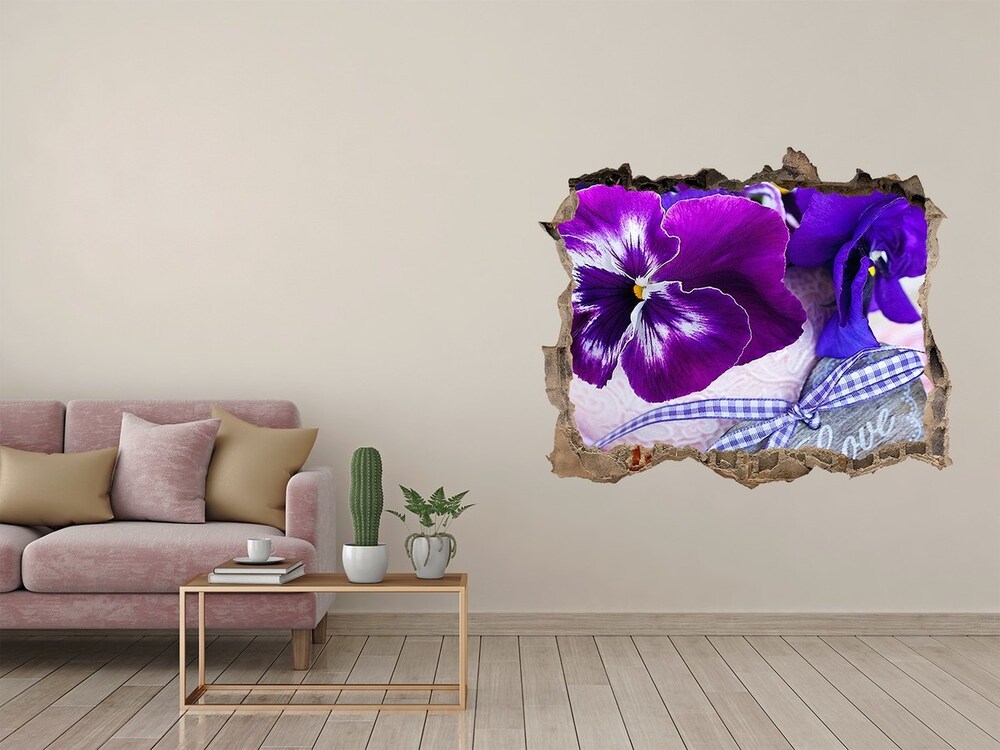 Sticker mural effet trou Pannes violettes pierre