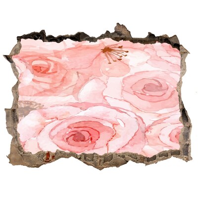 Autocollant mural trou Une fresque florale dans un trou dans le mur