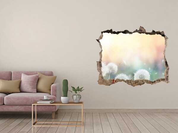 Sticker trou dans le mur Le monde floral derrière le trou