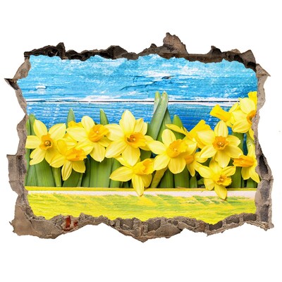 Sticker trou dans le mur Un paradis fleuri derrière le mur