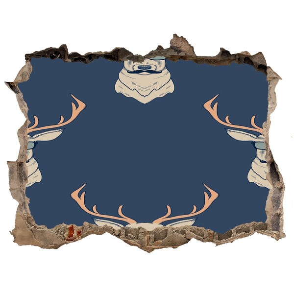 Sticker trou dans le mur Cerf avec des lunettes de soleil