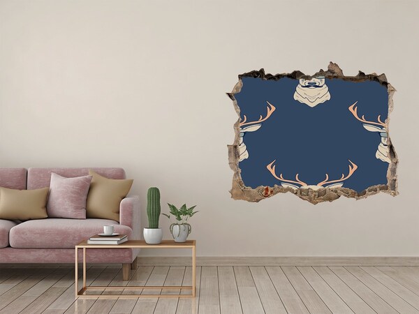 Sticker trou dans le mur Cerf avec des lunettes de soleil