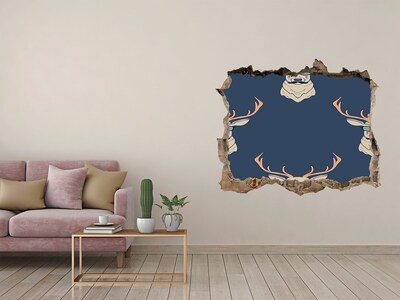 Sticker trou dans le mur Cerf avec des lunettes de soleil