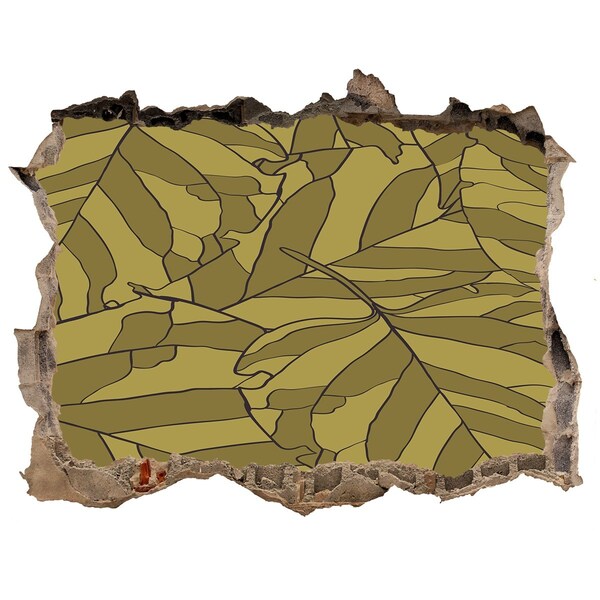 Sticker trou dans le mur Feuilles dans le béton