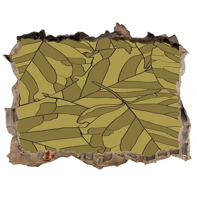 Sticker trou dans le mur Feuilles dans le béton