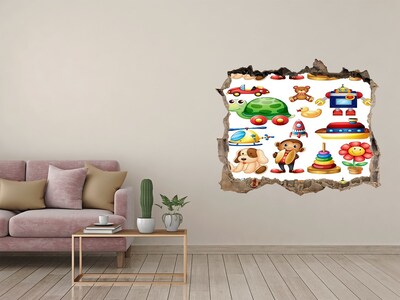 Autocollant mural trou Des jouets dans un monde coloré