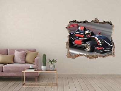 Sticker mural effet trou Formule 1 pierre