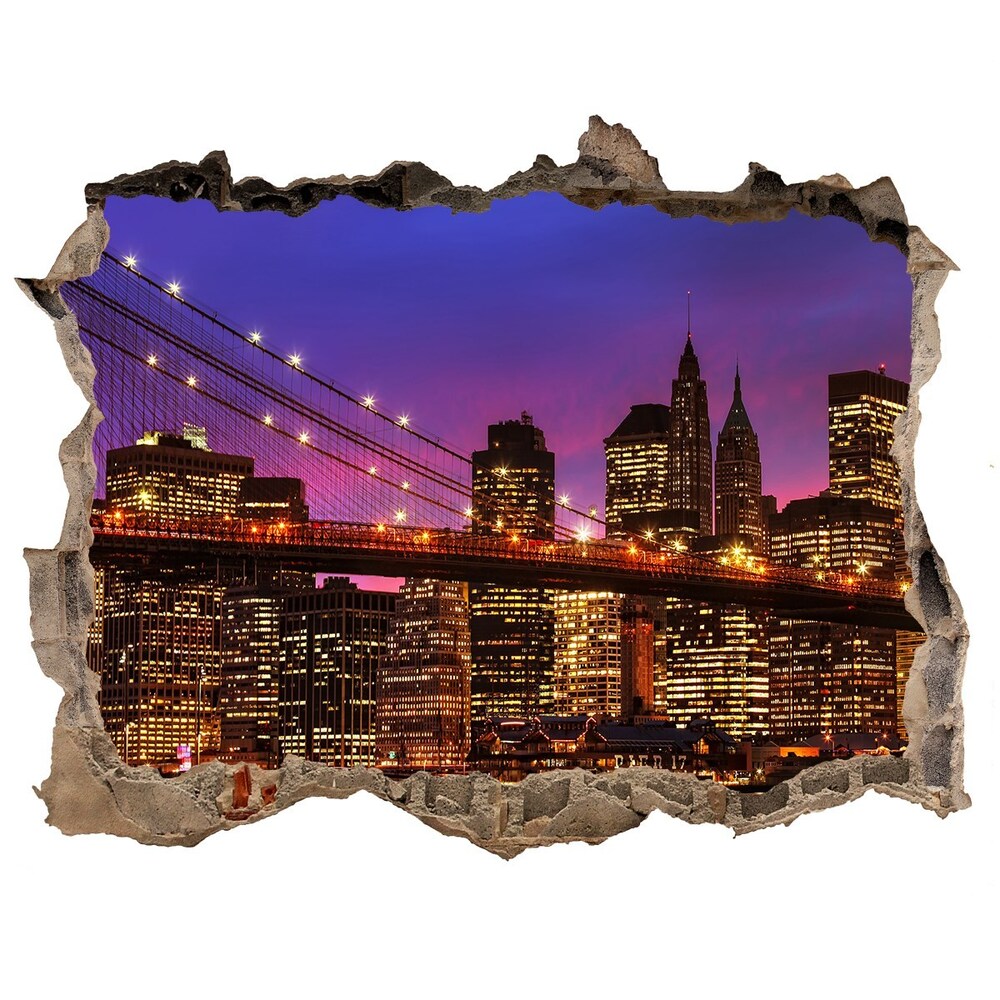 Sticker mural effet trou Manhattan west pierre