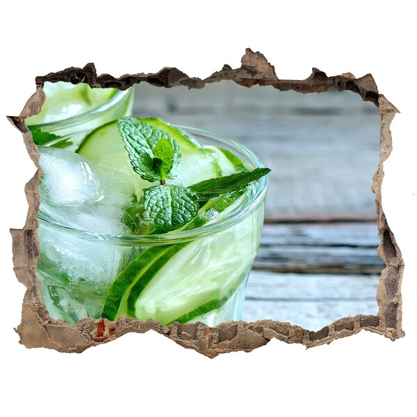 Autocollant à effet 3d trou Un cocktail rafraîchissant à la menthe