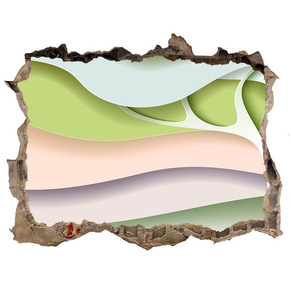 Sticker trou dans le mur Un mur en ruine surplombant le paysage