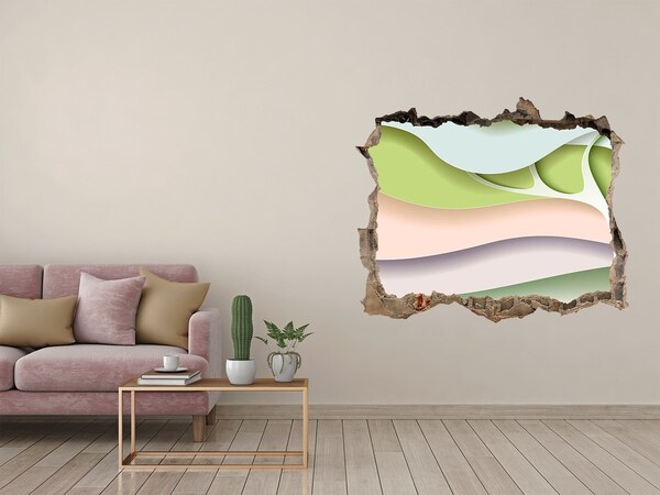 Sticker trou dans le mur Un mur en ruine surplombant le paysage