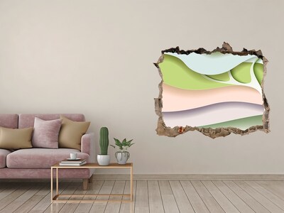 Sticker trou dans le mur Un mur en ruine surplombant le paysage