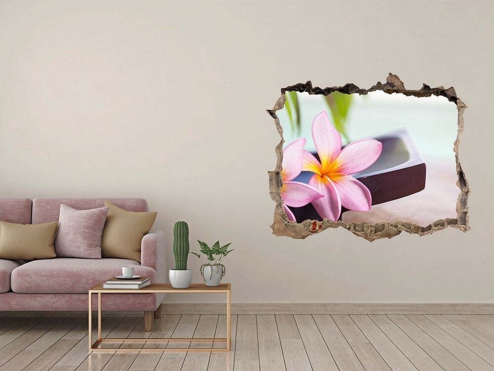 Autocollant mural trou Plumeria pierre