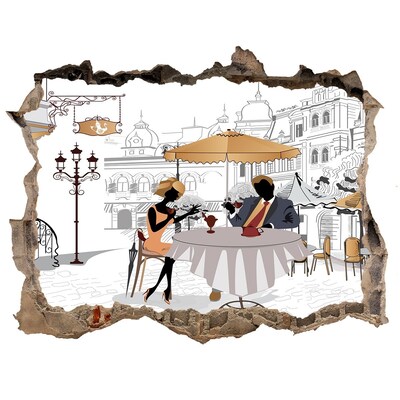 Autocollant à effet 3d trou Café de style européen