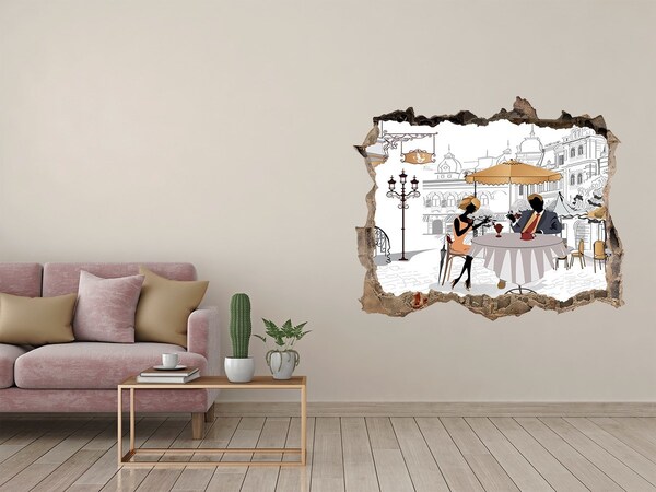 Autocollant à effet 3d trou Café de style européen