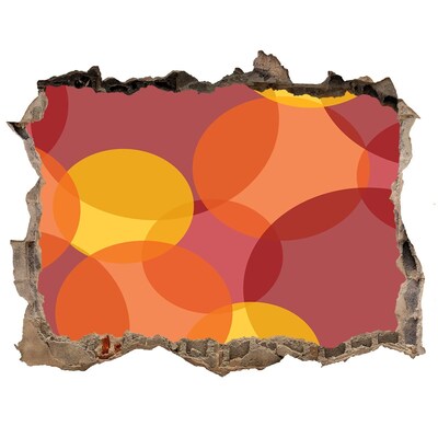 Autocollant à effet 3d trou Des cercles colorés sur un fond en béton