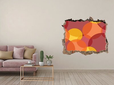 Autocollant à effet 3d trou Des cercles colorés sur un fond en béton